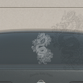 Dragon and Chrysanthemum Window Decal