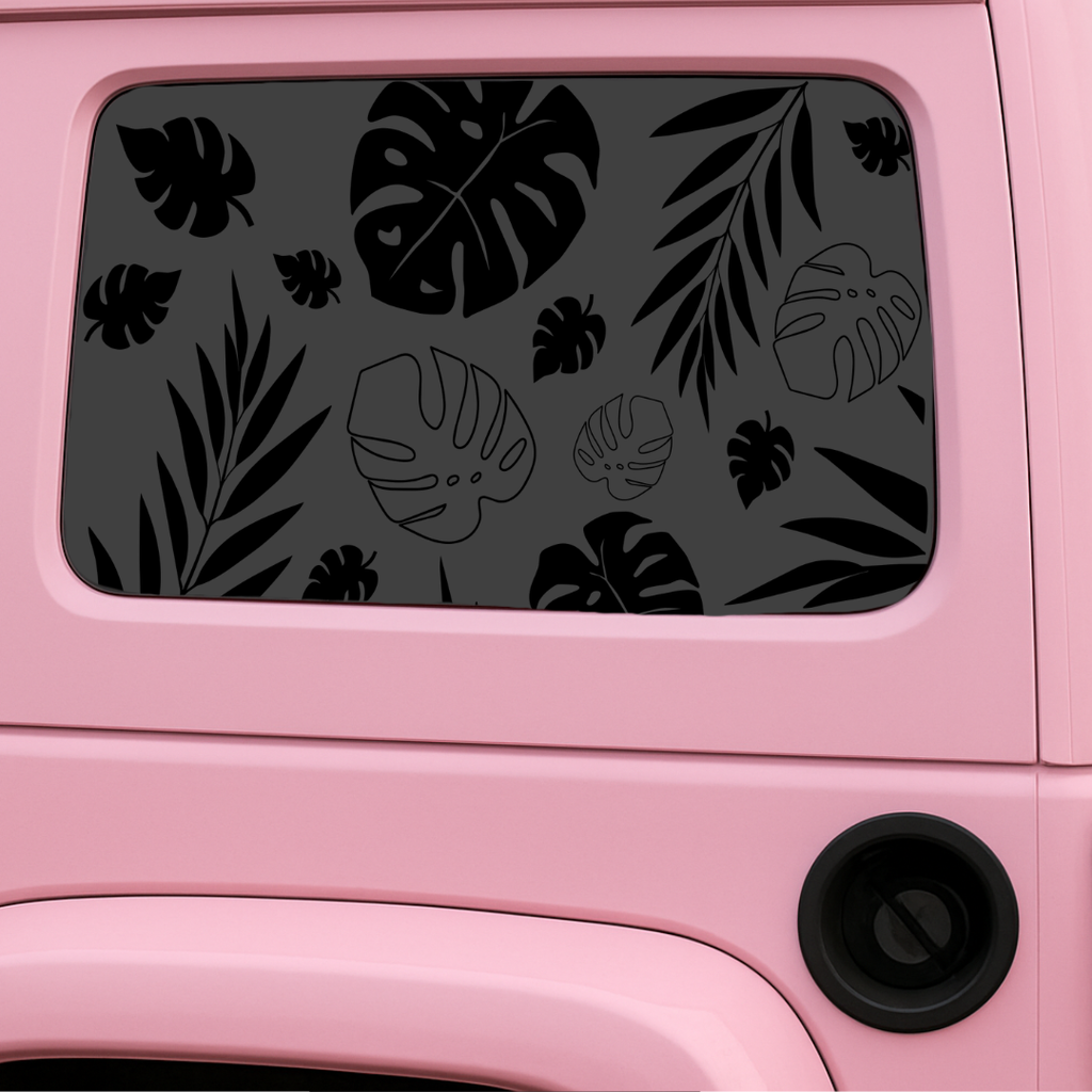 Monstera Floral Rear Quarter Window Decal Single