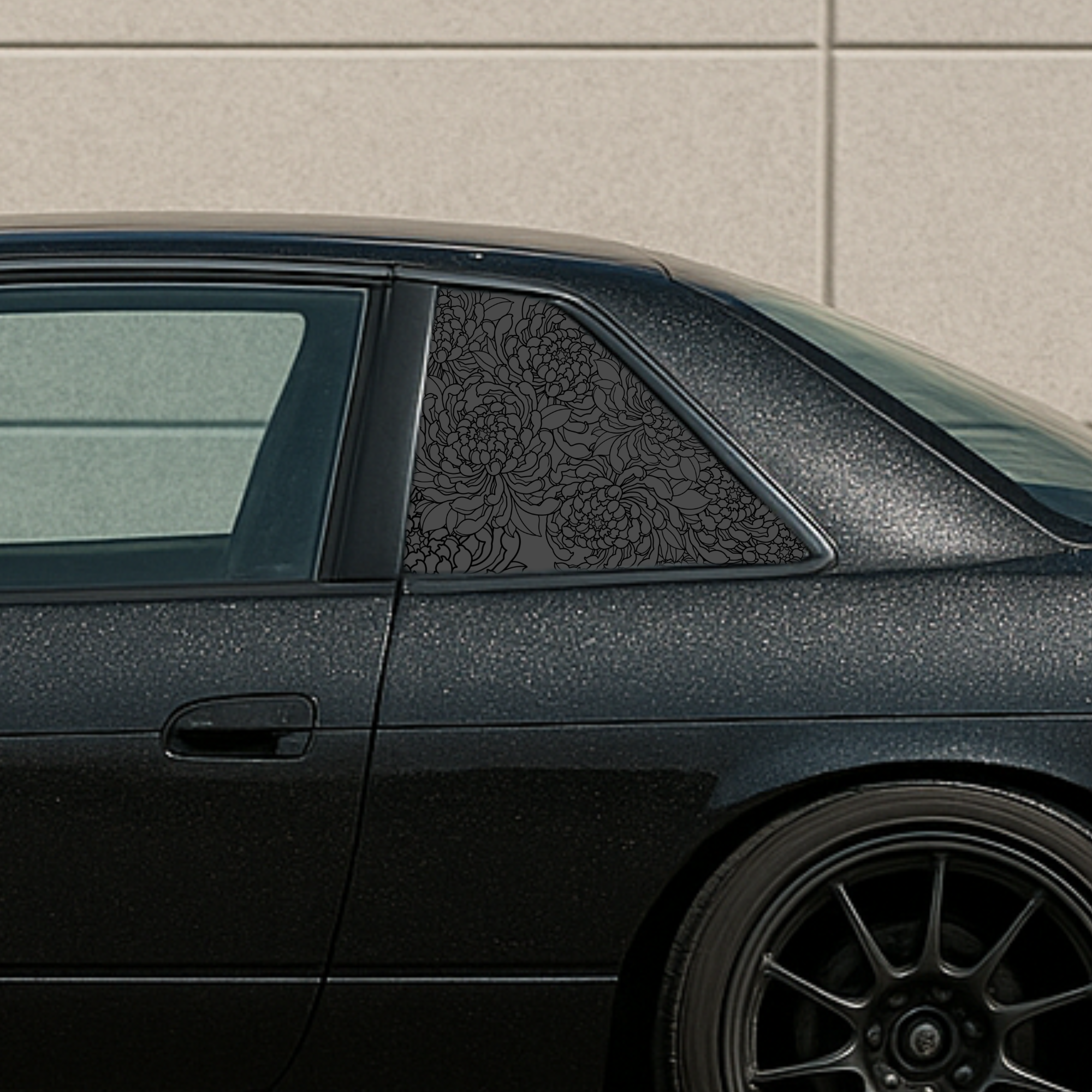 Single Chrysanthemums Rear Quarter Window Decal