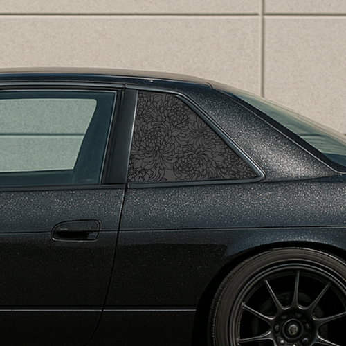 Single Chrysanthemums Rear Quarter Window Decal