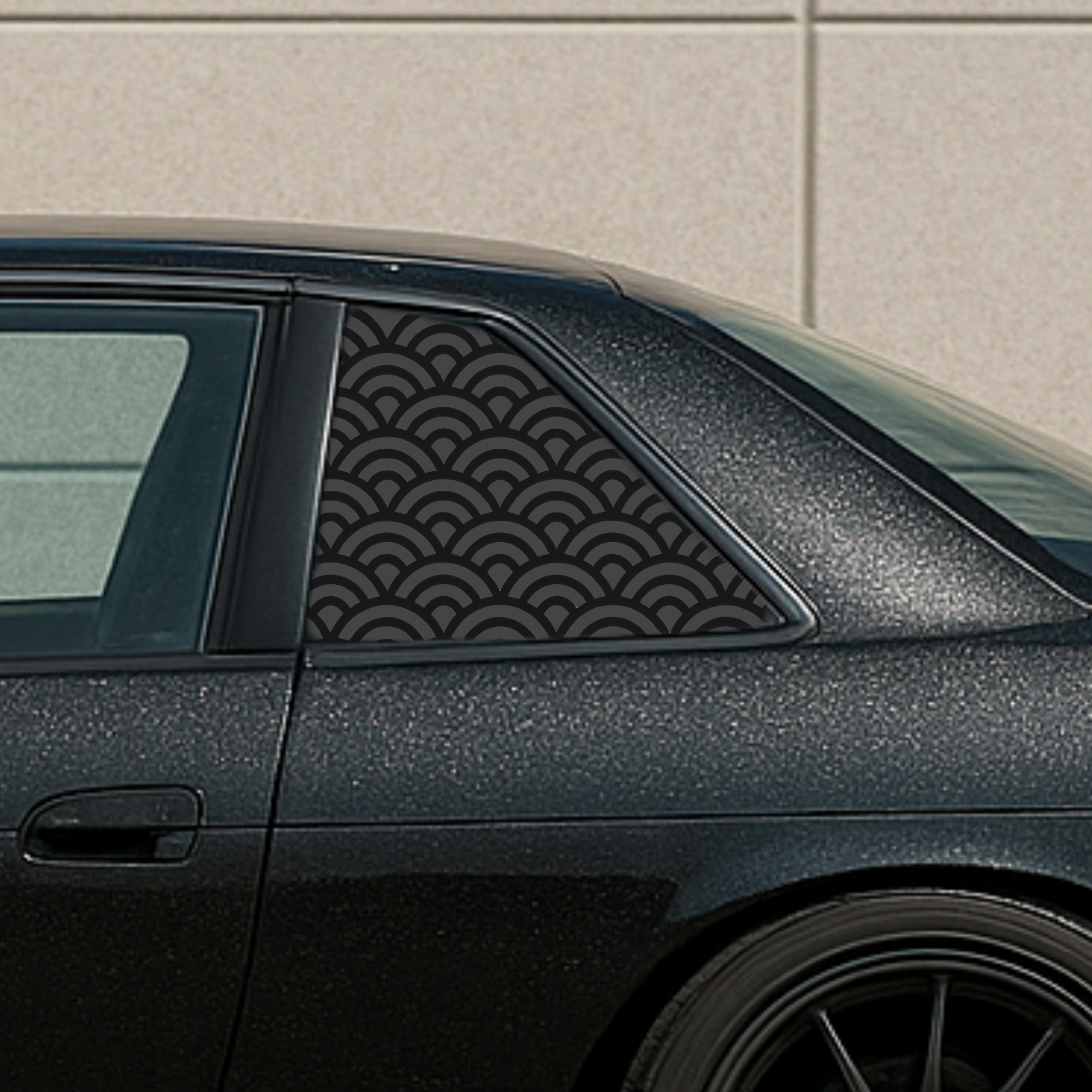 Single Seigaiha Waves Rear Quarter Window Decal