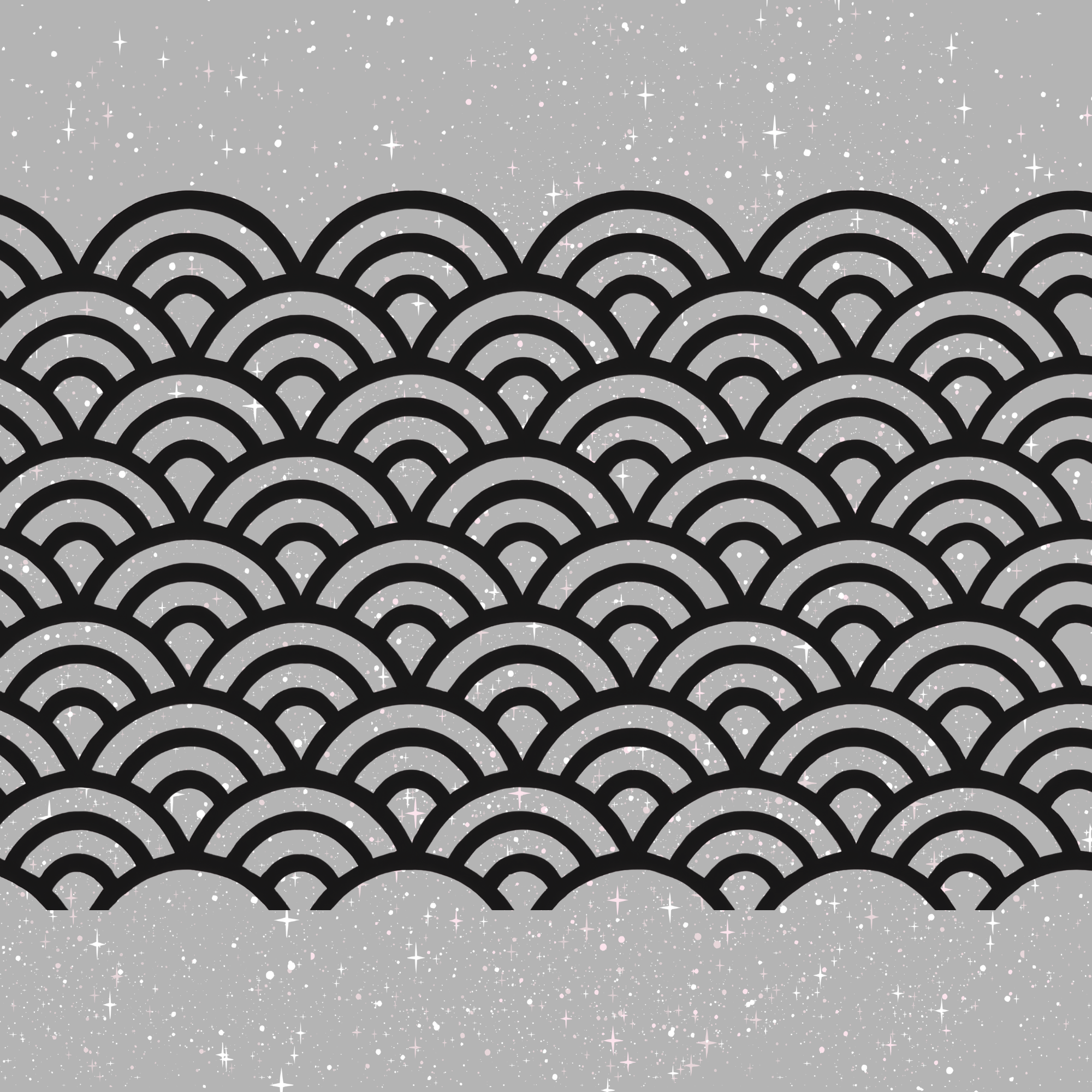 Single Seigaiha Waves Rear Quarter Window Decal