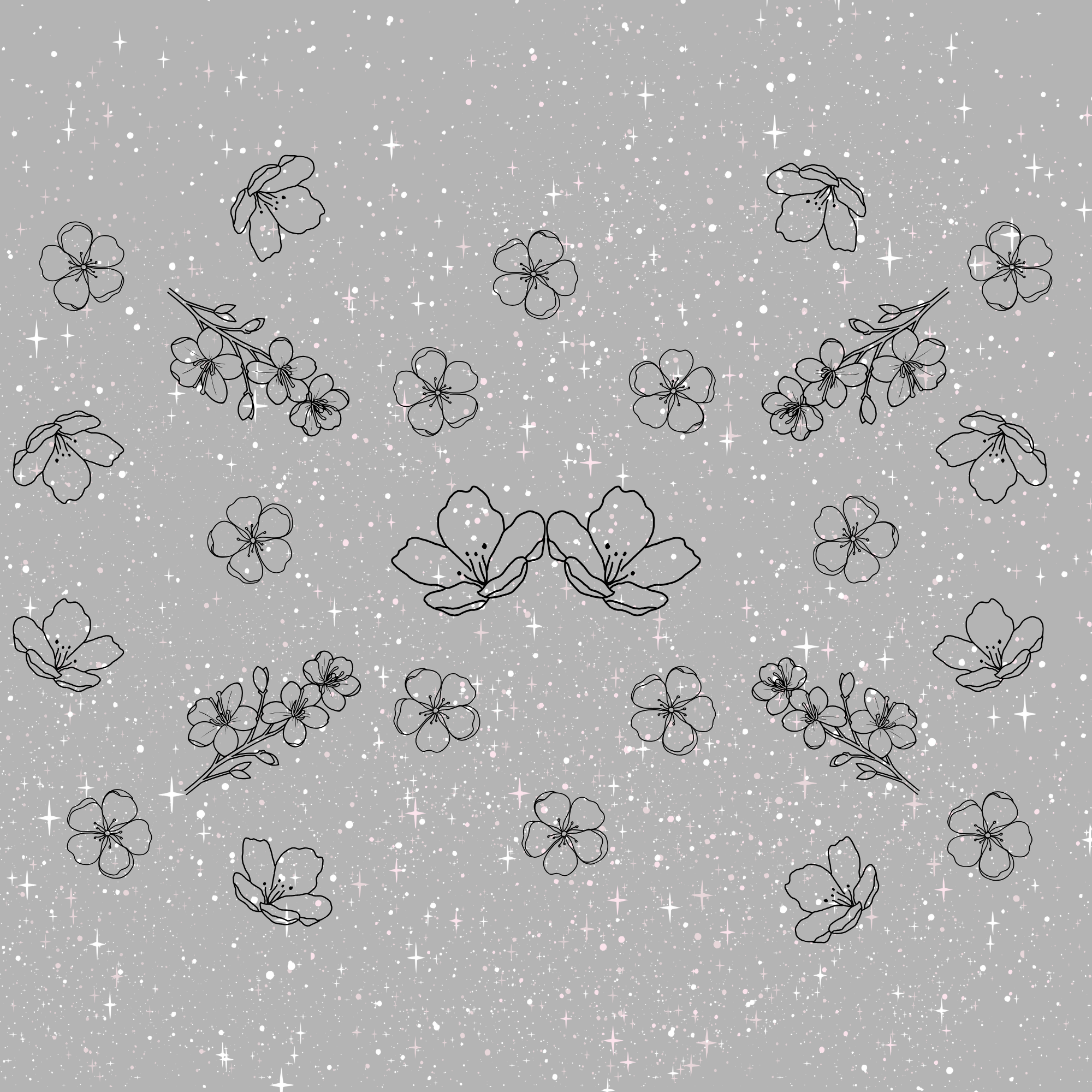 Single Sakura Doodles Rear Quarter Window Decal