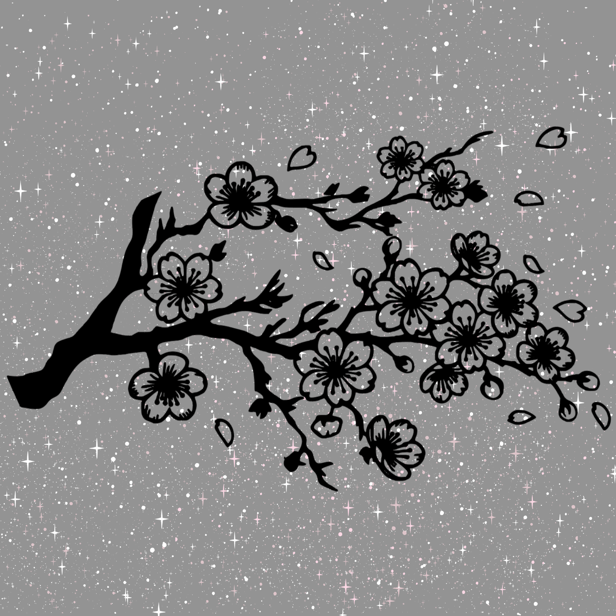 Cherry Blossom Branch Window Decal