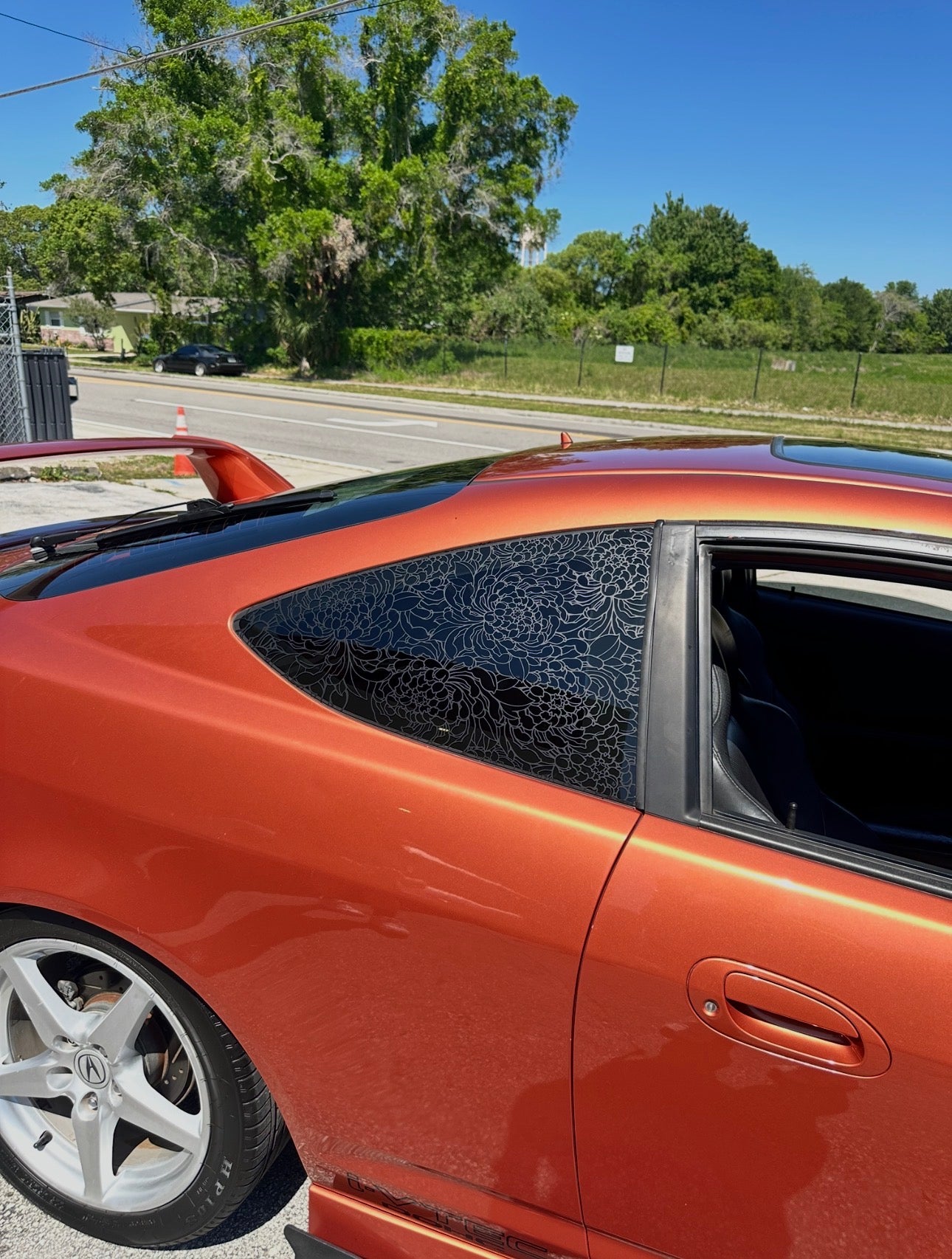 Single Chrysanthemums Rear Quarter Window Decal
