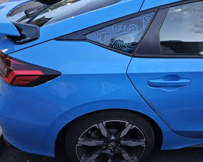 Japanese Waves Rear Quarter Window Decal Single