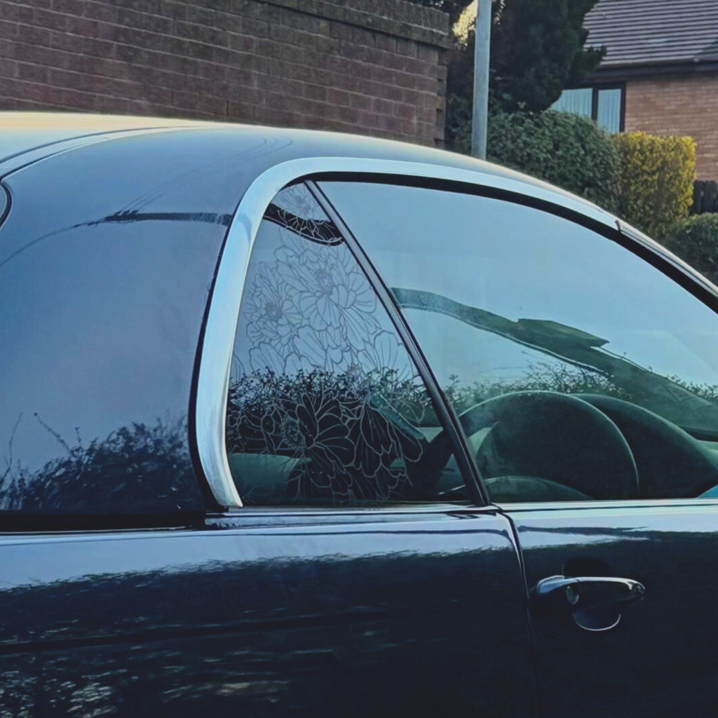 Single Peony Rear Quarter Window Decal