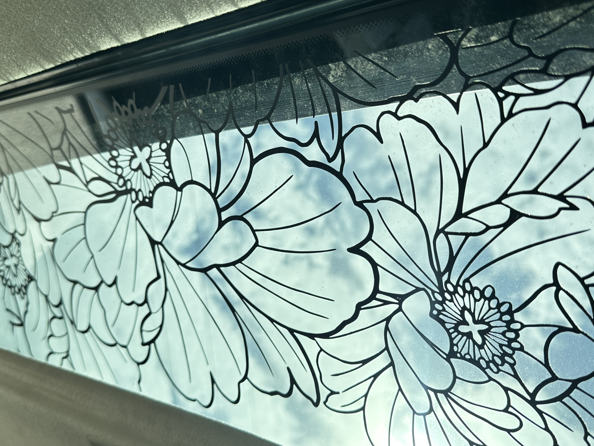 Single Peony Rear Quarter Window Decal