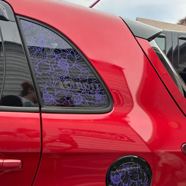 Single Peony Rear Quarter Window Decal